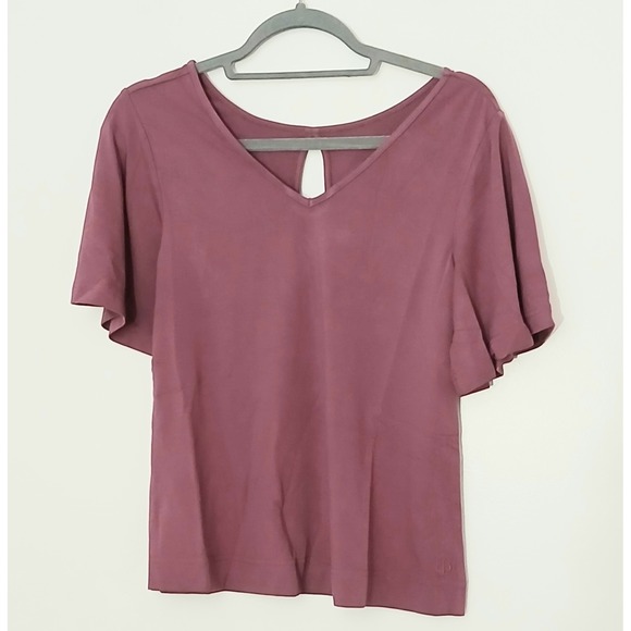 Betabrand Tops - Betabrand Top Women's Size XS Mauve Flow Reversible Short Sleeve Pullover NEW